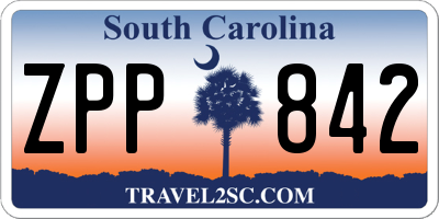 SC license plate ZPP842