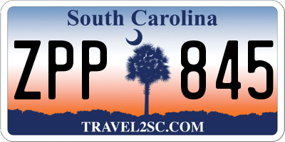 SC license plate ZPP845