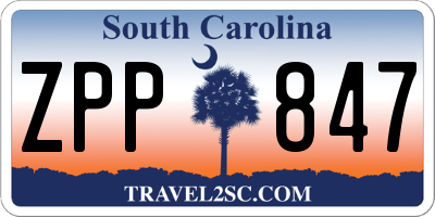 SC license plate ZPP847
