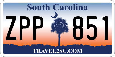 SC license plate ZPP851