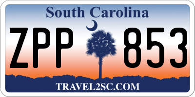 SC license plate ZPP853