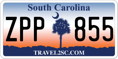 SC license plate ZPP855