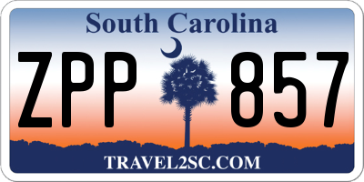 SC license plate ZPP857