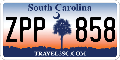 SC license plate ZPP858