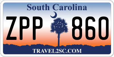 SC license plate ZPP860