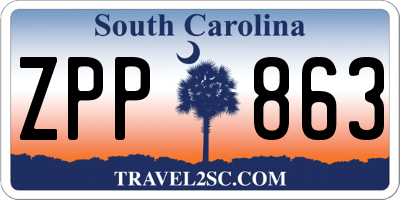 SC license plate ZPP863