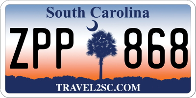SC license plate ZPP868