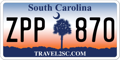 SC license plate ZPP870