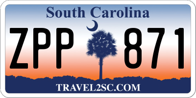SC license plate ZPP871