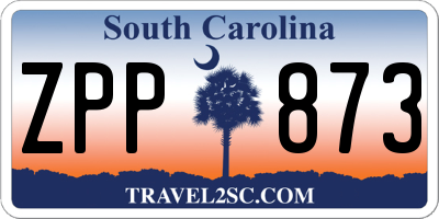 SC license plate ZPP873
