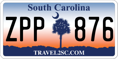 SC license plate ZPP876