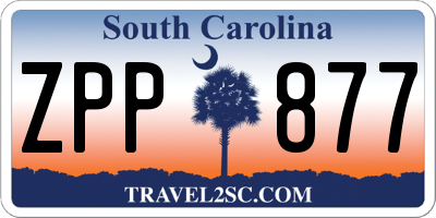 SC license plate ZPP877