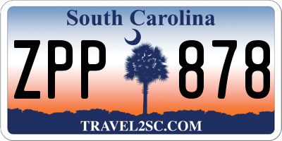 SC license plate ZPP878