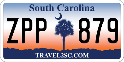 SC license plate ZPP879
