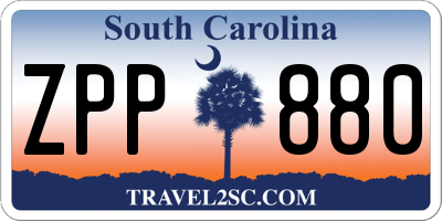 SC license plate ZPP880