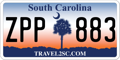 SC license plate ZPP883