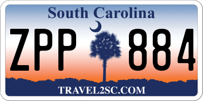 SC license plate ZPP884