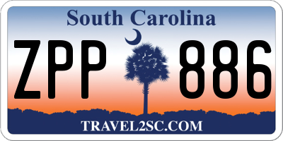 SC license plate ZPP886