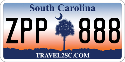 SC license plate ZPP888