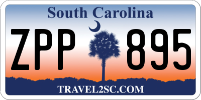 SC license plate ZPP895