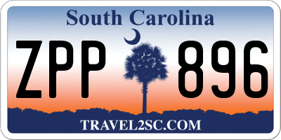 SC license plate ZPP896