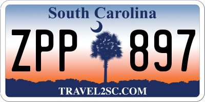 SC license plate ZPP897