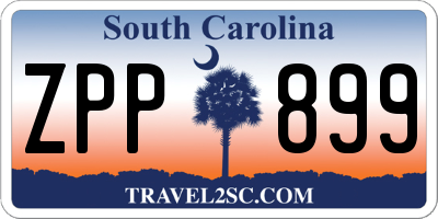 SC license plate ZPP899