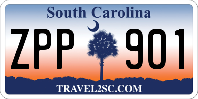 SC license plate ZPP901