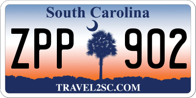 SC license plate ZPP902