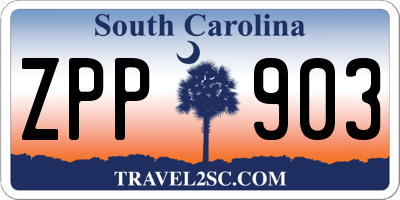 SC license plate ZPP903