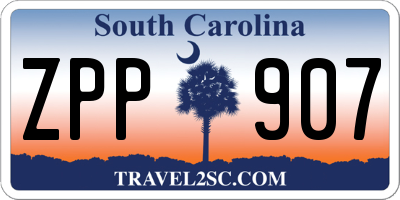 SC license plate ZPP907