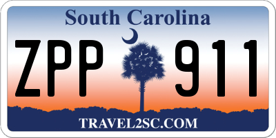 SC license plate ZPP911