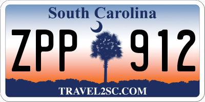 SC license plate ZPP912
