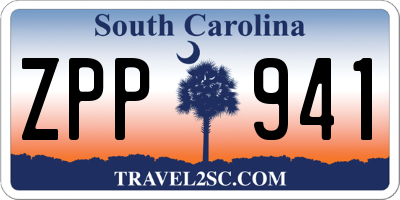 SC license plate ZPP941