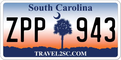 SC license plate ZPP943