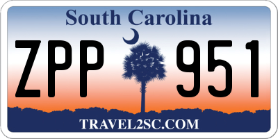 SC license plate ZPP951