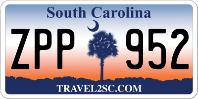 SC license plate ZPP952