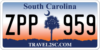 SC license plate ZPP959