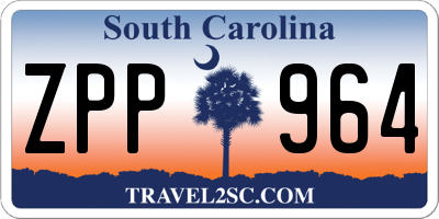 SC license plate ZPP964