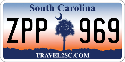SC license plate ZPP969