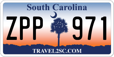 SC license plate ZPP971