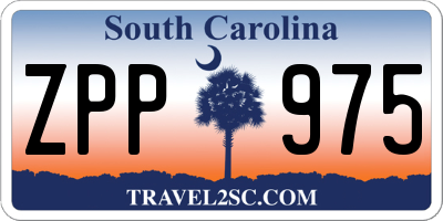 SC license plate ZPP975