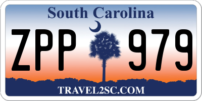 SC license plate ZPP979