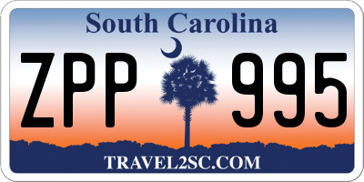 SC license plate ZPP995