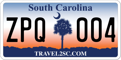 SC license plate ZPQ004