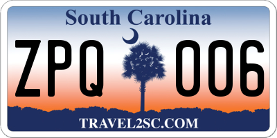 SC license plate ZPQ006