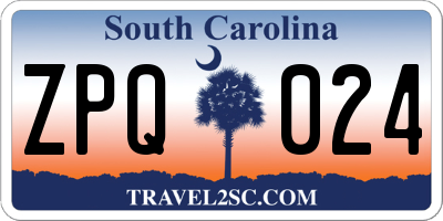SC license plate ZPQ024