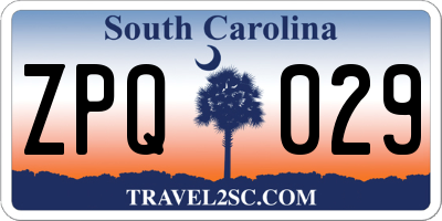 SC license plate ZPQ029
