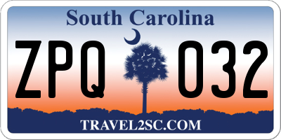 SC license plate ZPQ032