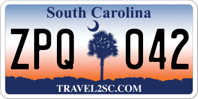 SC license plate ZPQ042
